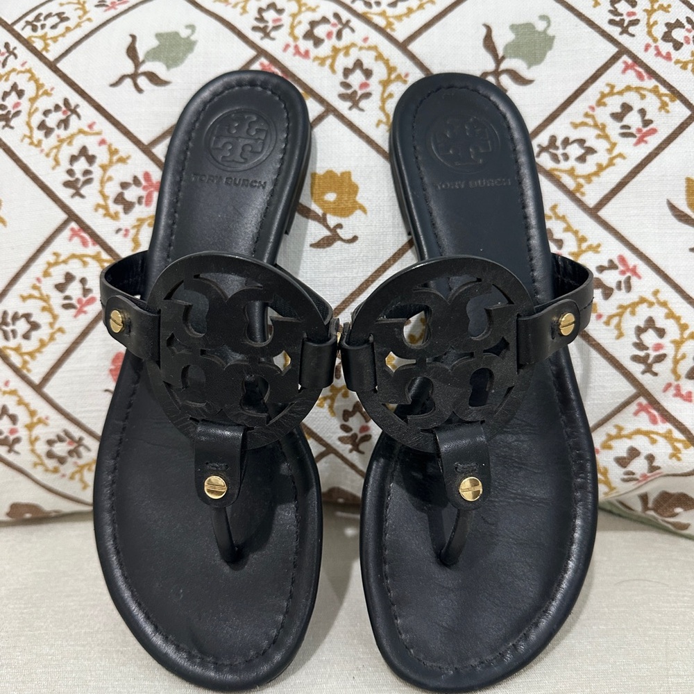 Black Tory Burch Miller Sandals. Size 7